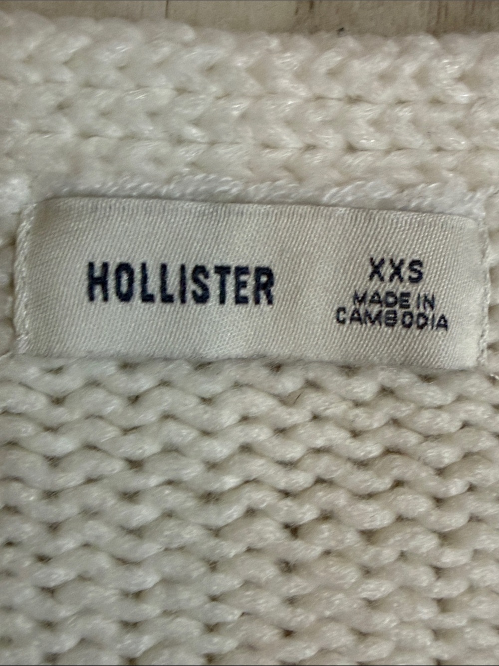 HOLLISTER Classic Cream Open-Front Women's Cardigan Sweater size XXS - Picture 7 of 7